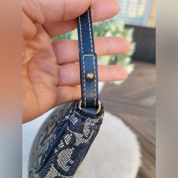 DIOR Monogram Mini Saddle Pochette Navy - Picture 5 of 16